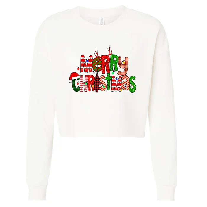 Merry Christmas Family Matching Cropped Pullover Crew