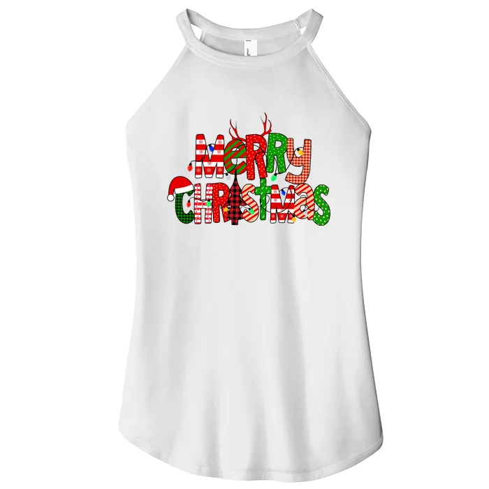 Merry Christmas Family Matching Women’s Perfect Tri Rocker Tank