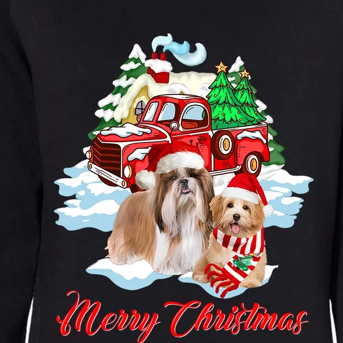 Merry Christmas Funny Santa Shih Tzu Dog Lover Christmas Cute Gift Womens California Wash Sweatshirt