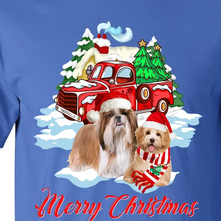 Merry Christmas Funny Santa Shih Tzu Dog Lover Christmas Cute Gift Tall T-Shirt