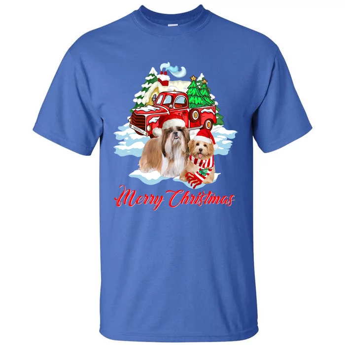 Merry Christmas Funny Santa Shih Tzu Dog Lover Christmas Cute Gift Tall T-Shirt