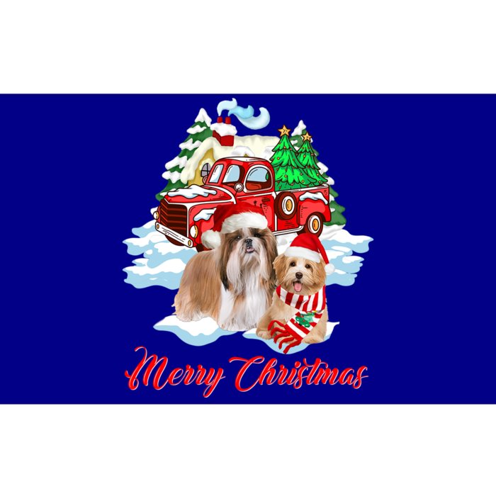 Merry Christmas Funny Santa Shih Tzu Dog Lover Christmas Cute Gift Bumper Sticker