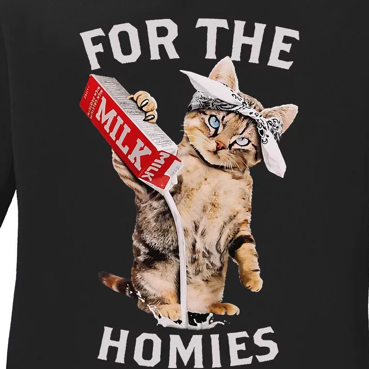 Milk Cat For The Homies Ladies Long Sleeve Shirt