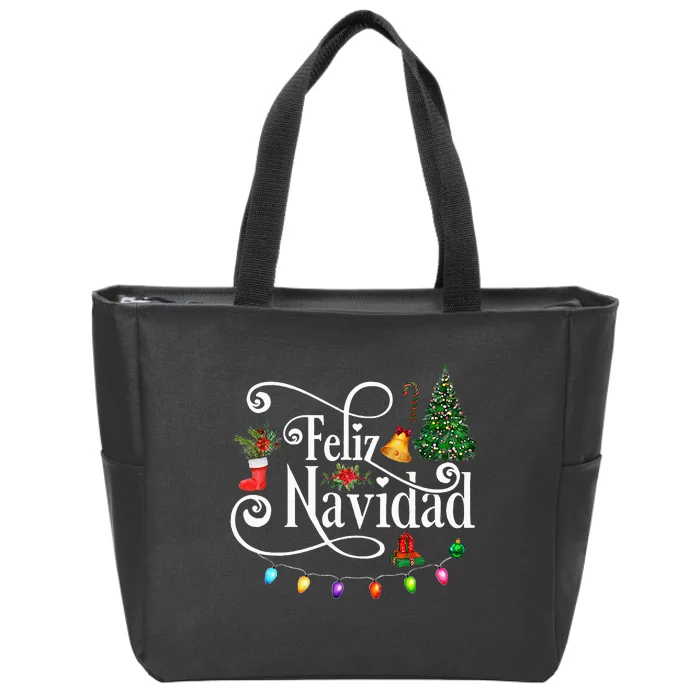 Mexican Christmas Feliz Navidad Spanish Christmas Zip Tote Bag