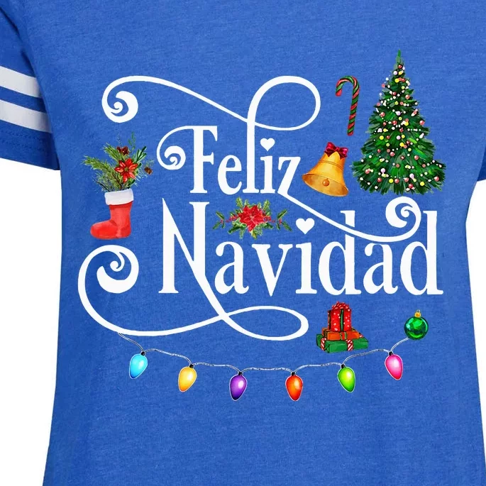 Mexican Christmas Feliz Navidad Spanish Christmas Enza Ladies Jersey Football T-Shirt