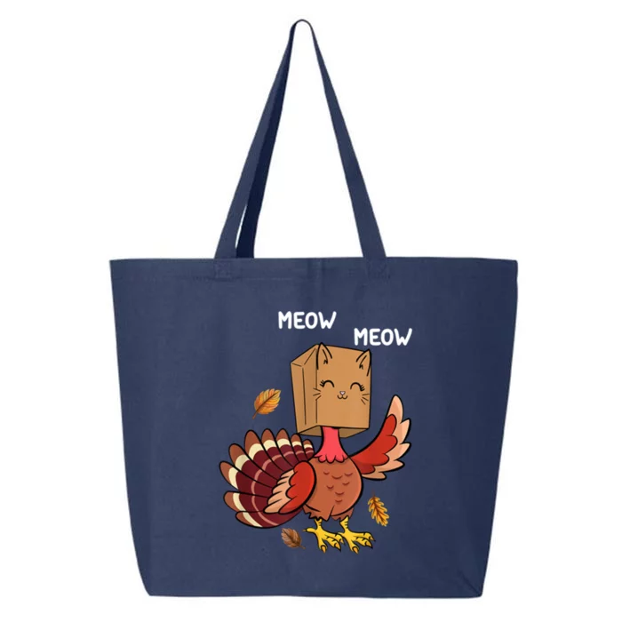 Meow Cat Funny Thanksgiving Turkey 25L Jumbo Tote