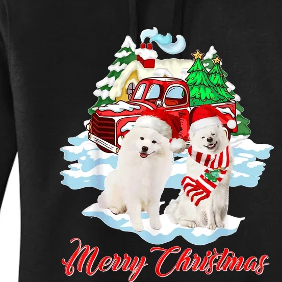 Merry Christmas Funny Santa Samoyed Dog Lover Christmas Women's Pullover Hoodie