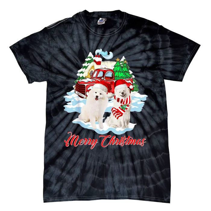 Merry Christmas Funny Santa Samoyed Dog Lover Christmas Tie-Dye T-Shirt