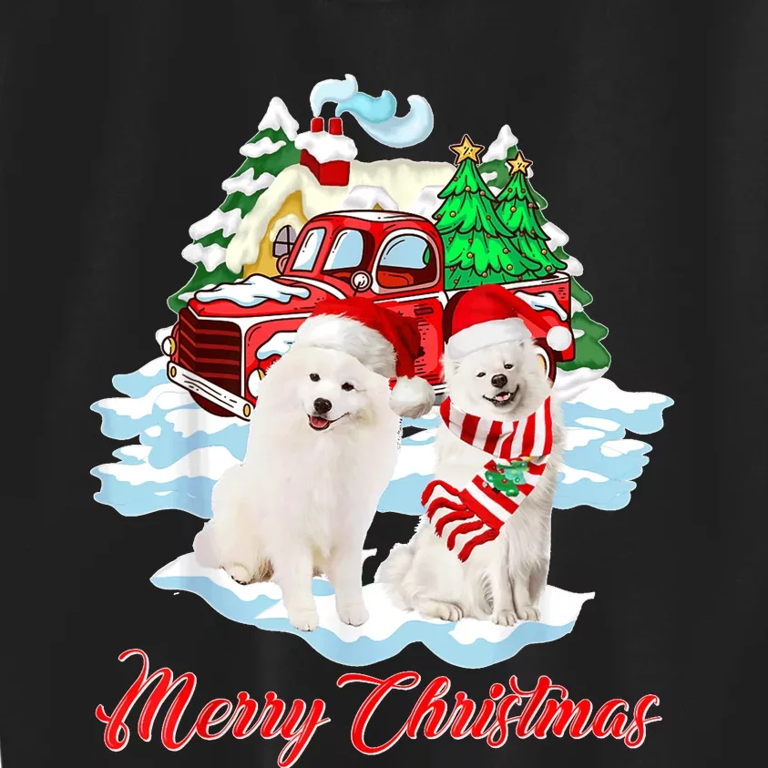 Merry Christmas Funny Santa Samoyed Dog Lover Christmas Kids Sweatshirt