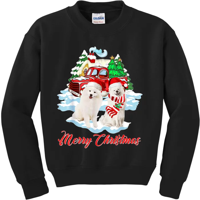 Merry Christmas Funny Santa Samoyed Dog Lover Christmas Kids Sweatshirt