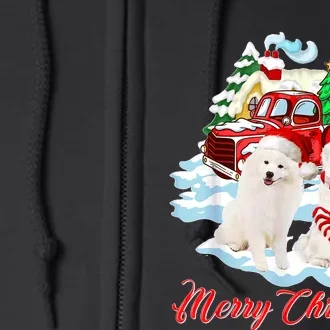 Merry Christmas Funny Santa Samoyed Dog Lover Christmas Full Zip Hoodie