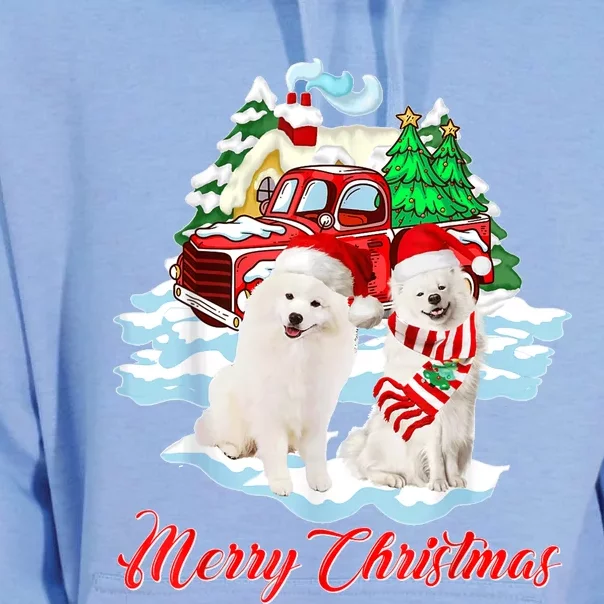 Merry Christmas Funny Santa Samoyed Dog Lover Christmas Unisex Surf Hoodie