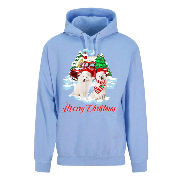 Merry Christmas Funny Santa Samoyed Dog Lover Christmas Unisex Surf Hoodie