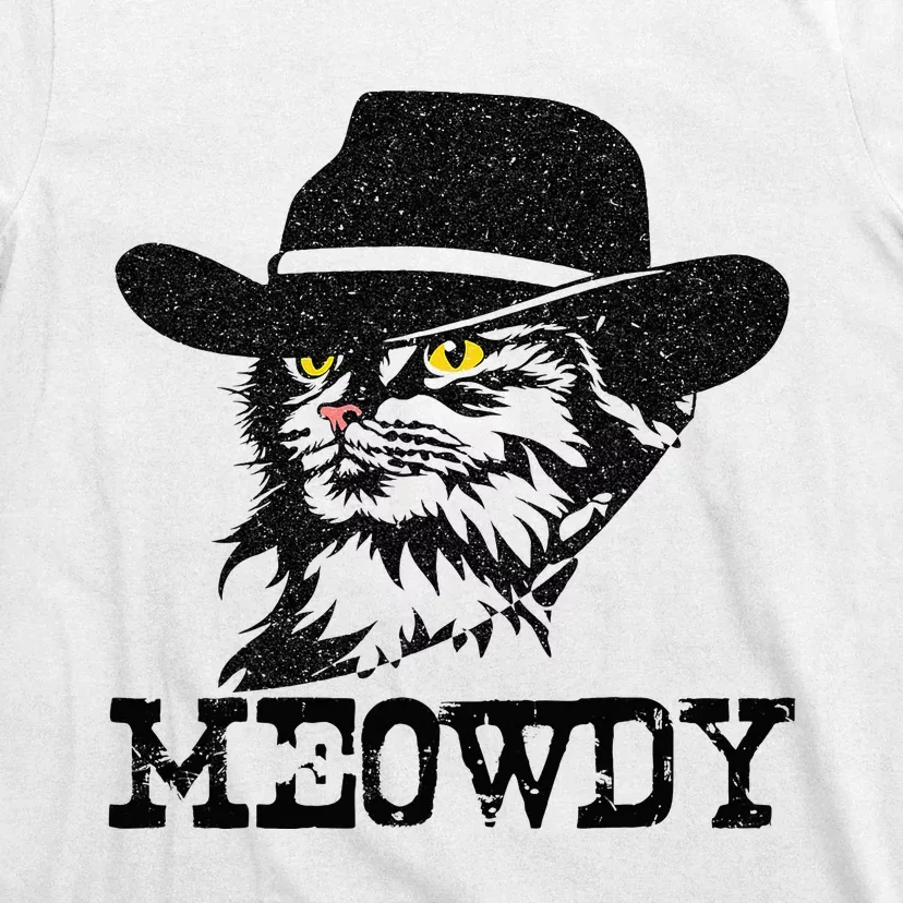 Meowdy Cat Funny Mashup Between Meow And Howdy T-Shirt