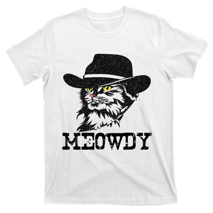 Meowdy Cat Funny Mashup Between Meow And Howdy T-Shirt