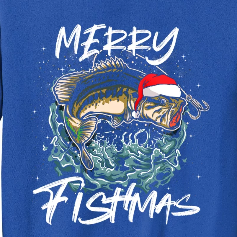 Merry Christmas Fishmas Funny Fishing Fish Gift Tall Sweatshirt