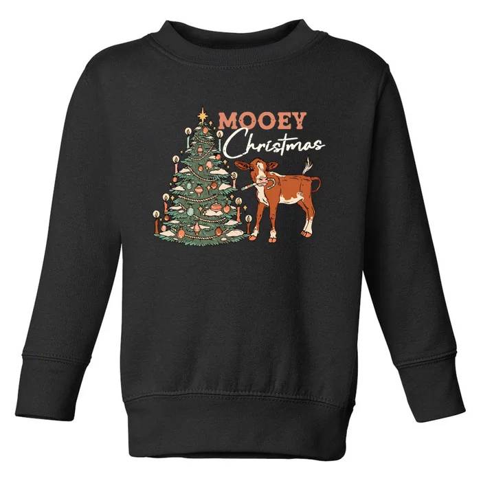 Mooey Christmas Farmer Western Toddler Sweatshirt