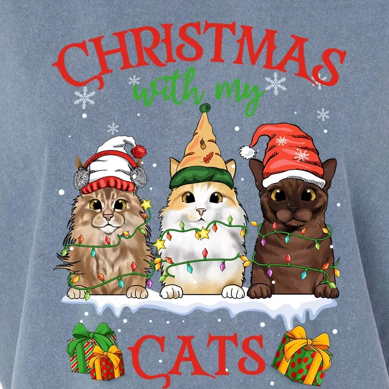 Merry Catmas Funny Christmas Cagift For Cat Lovers Gift Garment-Dyed Women's Muscle Tee