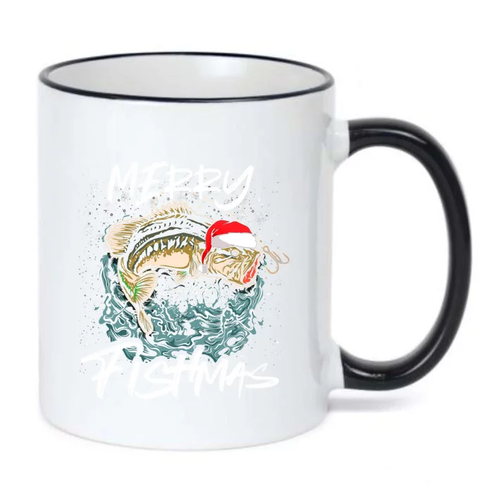 Merry Christmas Fishmas Funny Fishing Fish Funny Gift Black Color Changing Mug