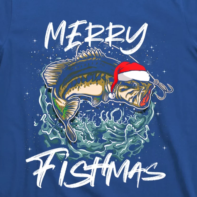 Merry Christmas Fishmas Funny Fishing Fish Funny Gift T-Shirt