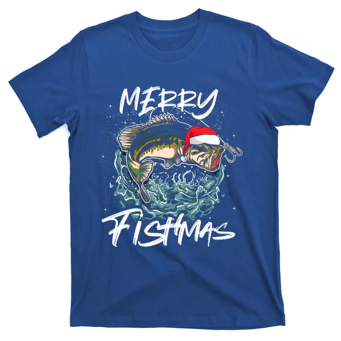 Merry Christmas Fishmas Funny Fishing Fish Funny Gift T-Shirt