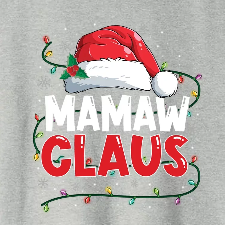 Mamaw Claus Funny Christmas Family Matching Pajama Santa Hat Cool Gift Women's Crop Top Tee