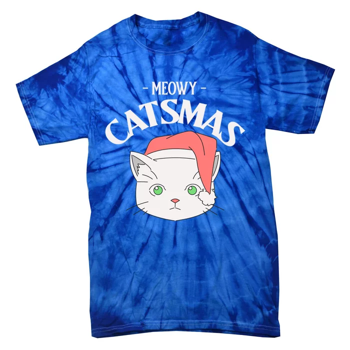 Meowy Catsmas Funny Gift Tie-Dye T-Shirt