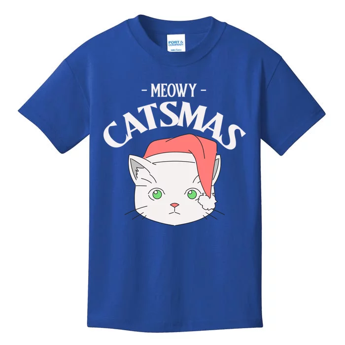 Meowy Catsmas Funny Gift Kids T-Shirt