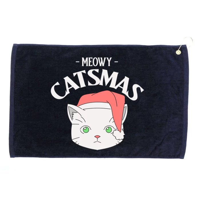 Meowy Catsmas Funny Gift Grommeted Golf Towel