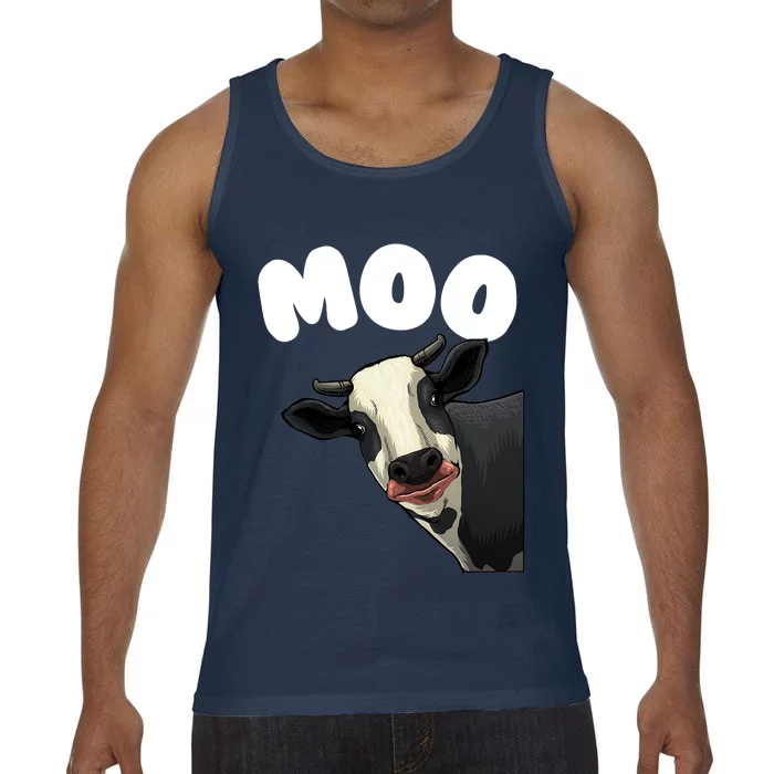 Moo Cow Farmer Farming Farm Contryside Trending Gift Cow Lover Comfort Colors® Tank Top