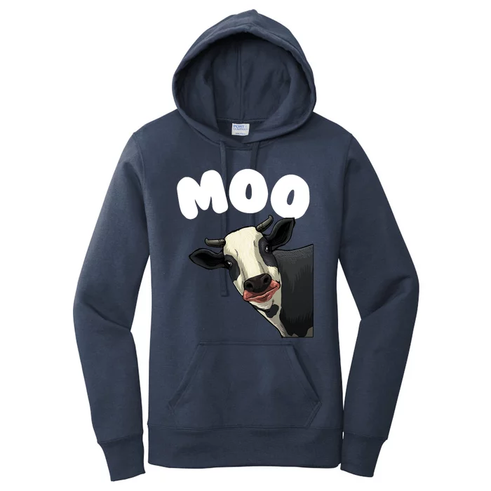 Moo Cow Farmer Farming Farm Contryside Trending Gift Cow Lover Women's Pullover Hoodie