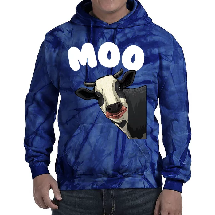 Moo Cow Farmer Farming Farm Contryside Trending Gift Cow Lover Tie Dye Hoodie