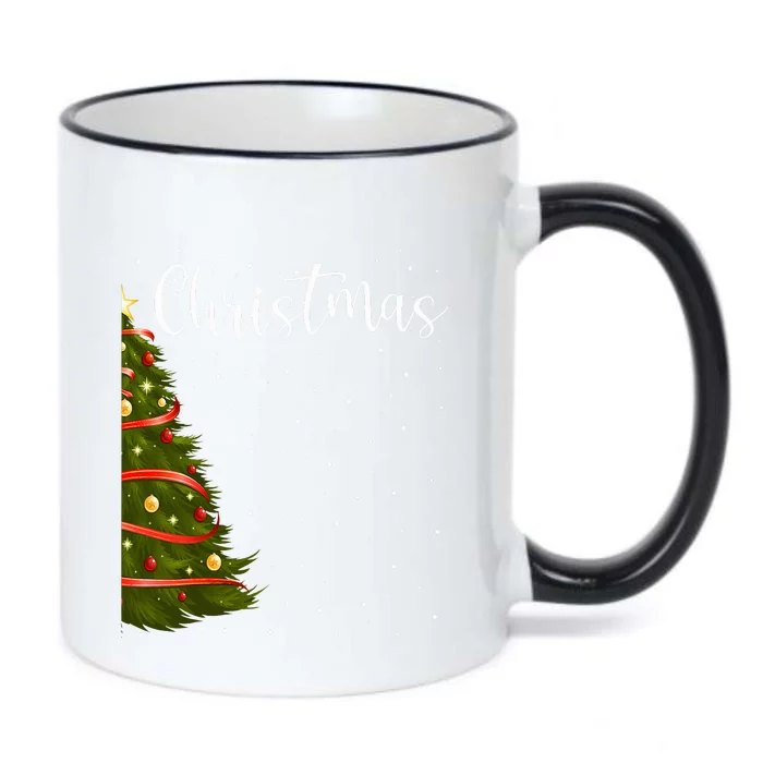 Merry Christmas Funny Christmas Tree Couples Matching Black Color Changing Mug