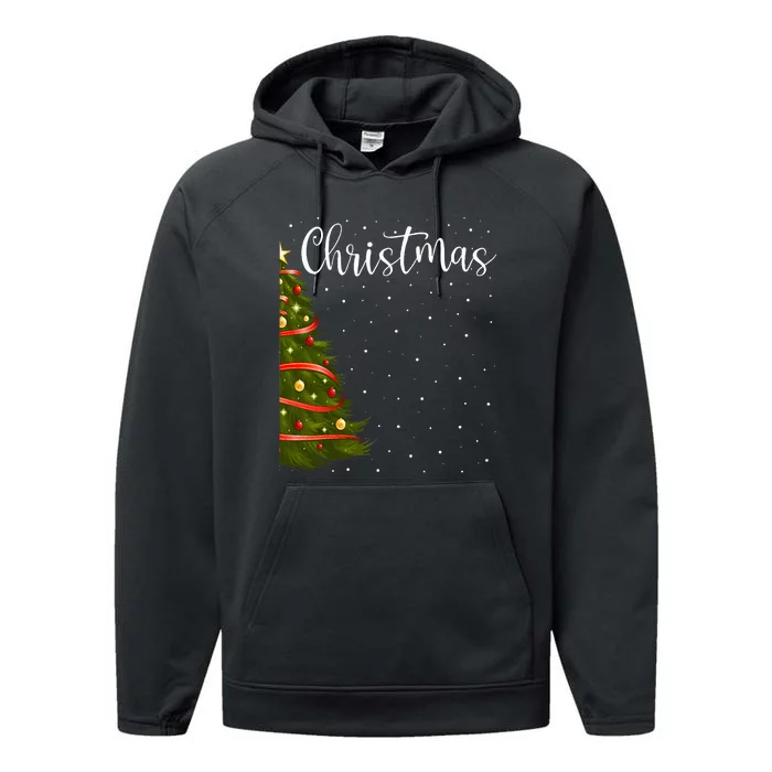 Merry Christmas Funny Christmas Tree Couples Matching Performance Fleece Hoodie