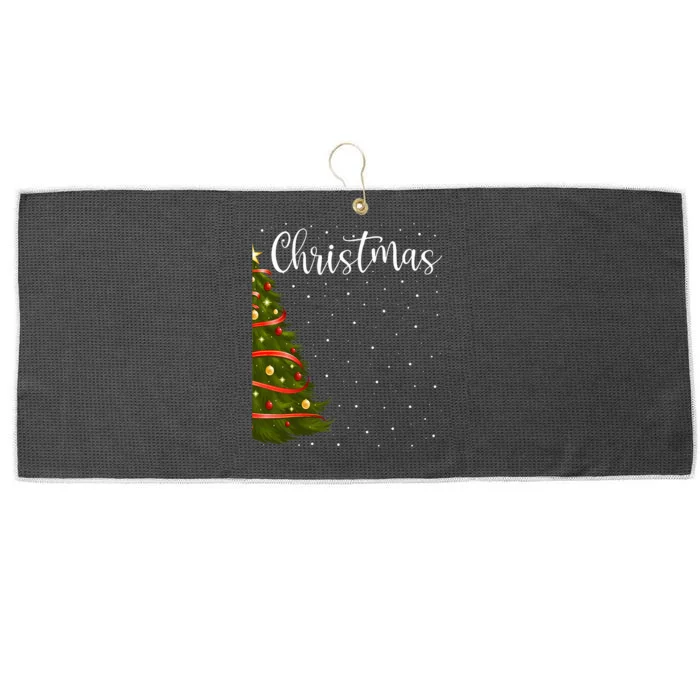 Merry Christmas Funny Christmas Tree Couples Matching Large Microfiber Waffle Golf Towel