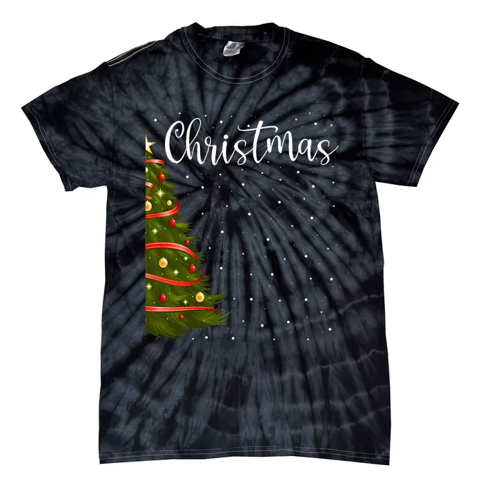 Merry Christmas Funny Christmas Tree Couples Matching Tie-Dye T-Shirt