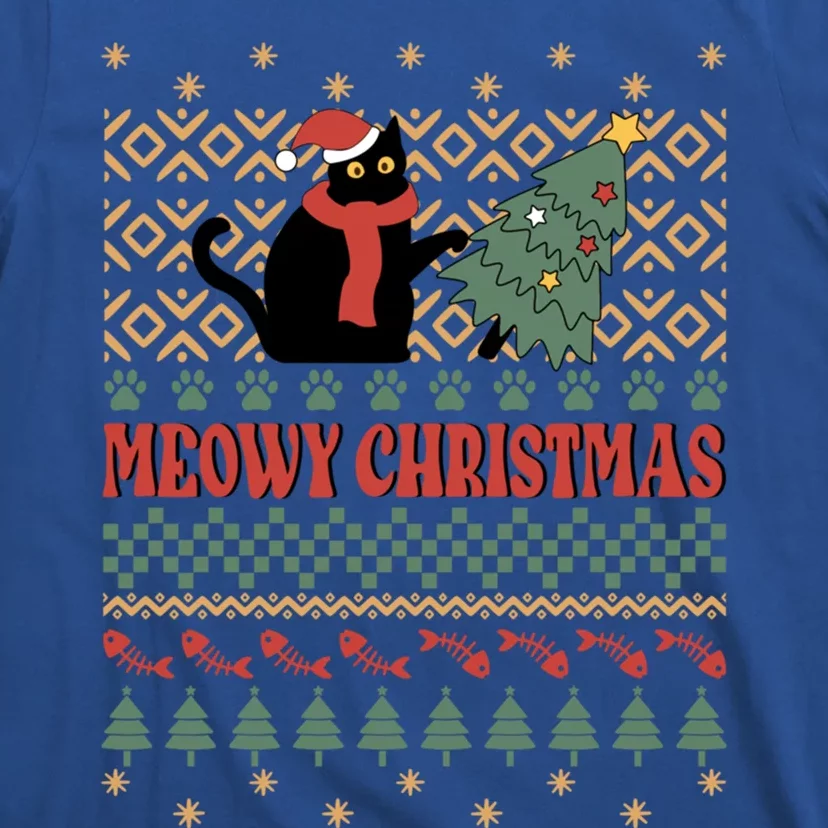 Meowy Christmas Funny Gift T-Shirt