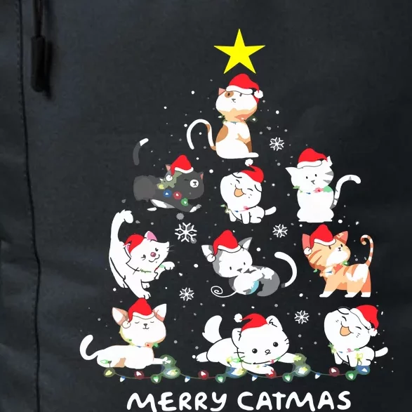 Merry Catmas Funny Cat Mom Cat Dad Christmas Cat Daily Commute Backpack