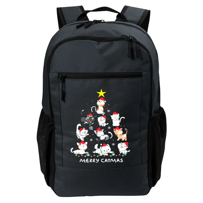 Merry Catmas Funny Cat Mom Cat Dad Christmas Cat Daily Commute Backpack