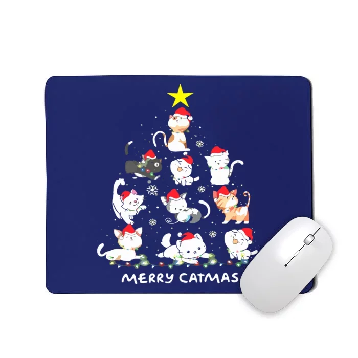 Merry Catmas Funny Cat Mom Cat Dad Christmas Cat Mousepad