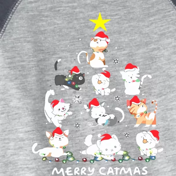 Merry Catmas Funny Cat Mom Cat Dad Christmas Cat Toddler Fine Jersey T-Shirt