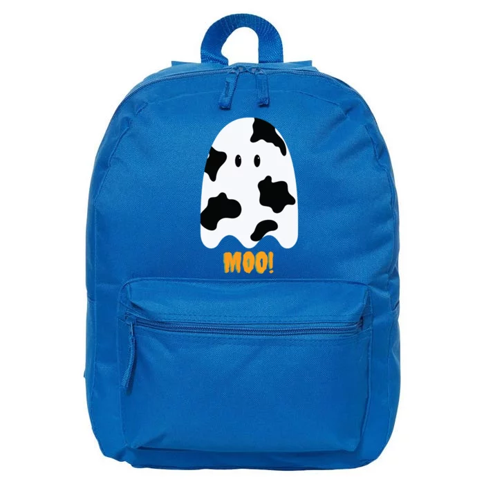 Moo! Cute Funny Cow Print Ghost Halloween 16 in Basic Backpack