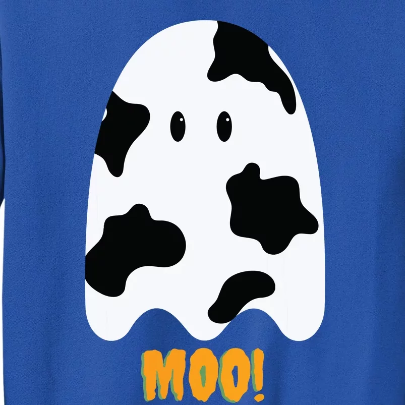 Moo! Cute Funny Cow Print Ghost Halloween Tall Sweatshirt