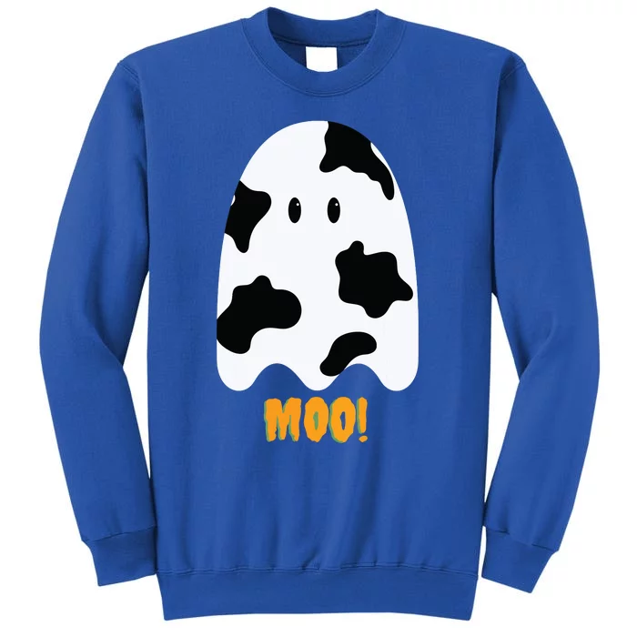 Moo! Cute Funny Cow Print Ghost Halloween Tall Sweatshirt