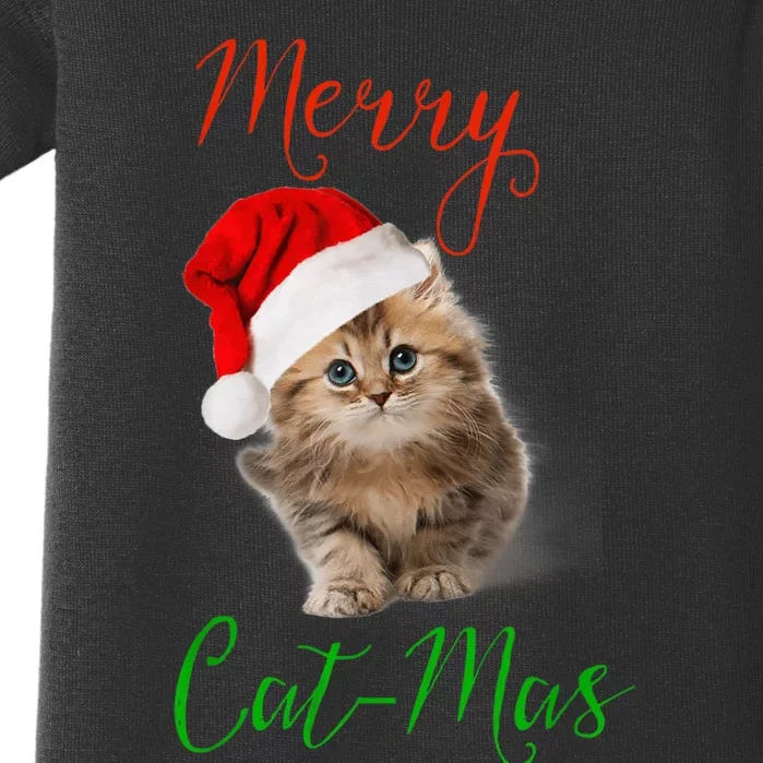 Merry Catmas Funny Christmas Holiday  Cat Kitten Baby Bodysuit