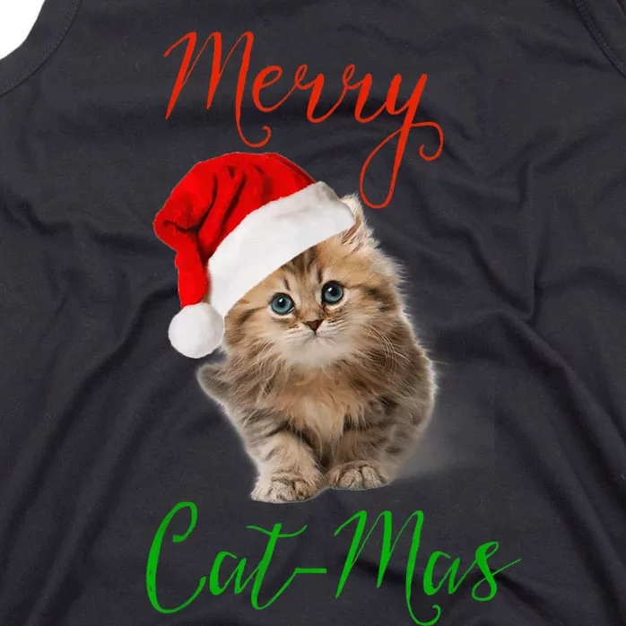 Merry Catmas Funny Christmas Holiday  Cat Kitten Tank Top