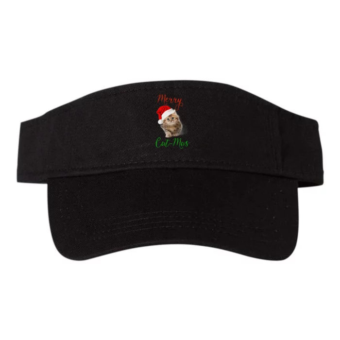 Merry Catmas Funny Christmas Holiday  Cat Kitten Valucap Bio-Washed Visor