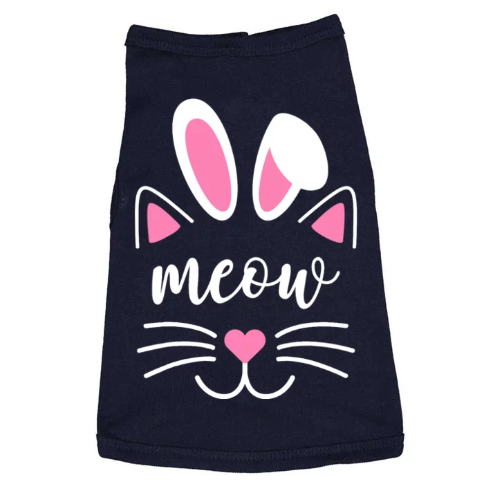 Meow Cat Face Easter Day Bunny Funny Cat Lover Doggie Tank