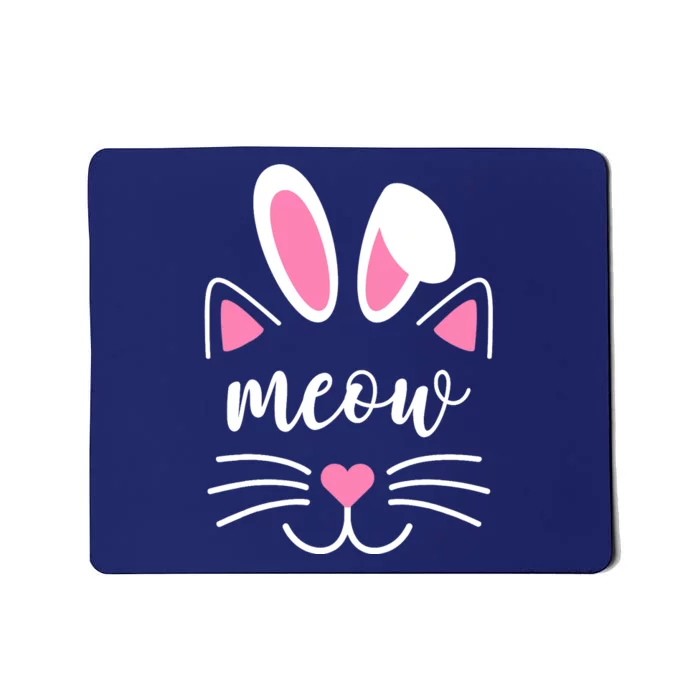 Meow Cat Face Easter Day Bunny Funny Cat Lover Mousepad