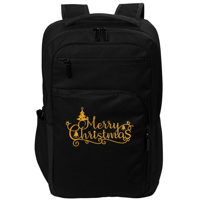 Merry Christmas Festive Holiday Impact Tech Backpack